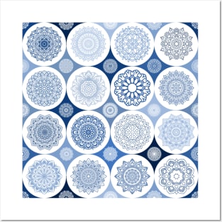 repeating pattern with mandala circles Posters and Art
